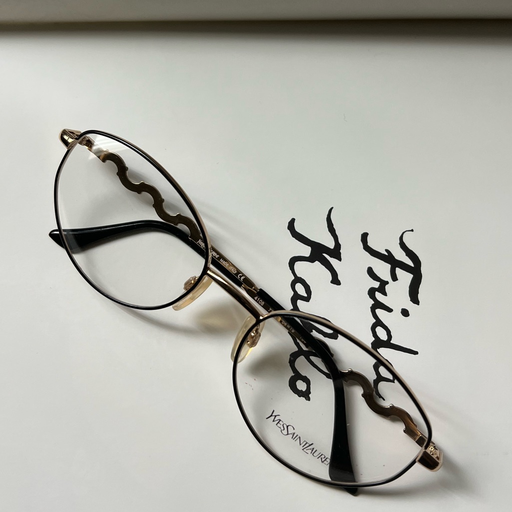 Yves Saint Laurent Rare Optical Frames From 1980’s Black And Gold Color